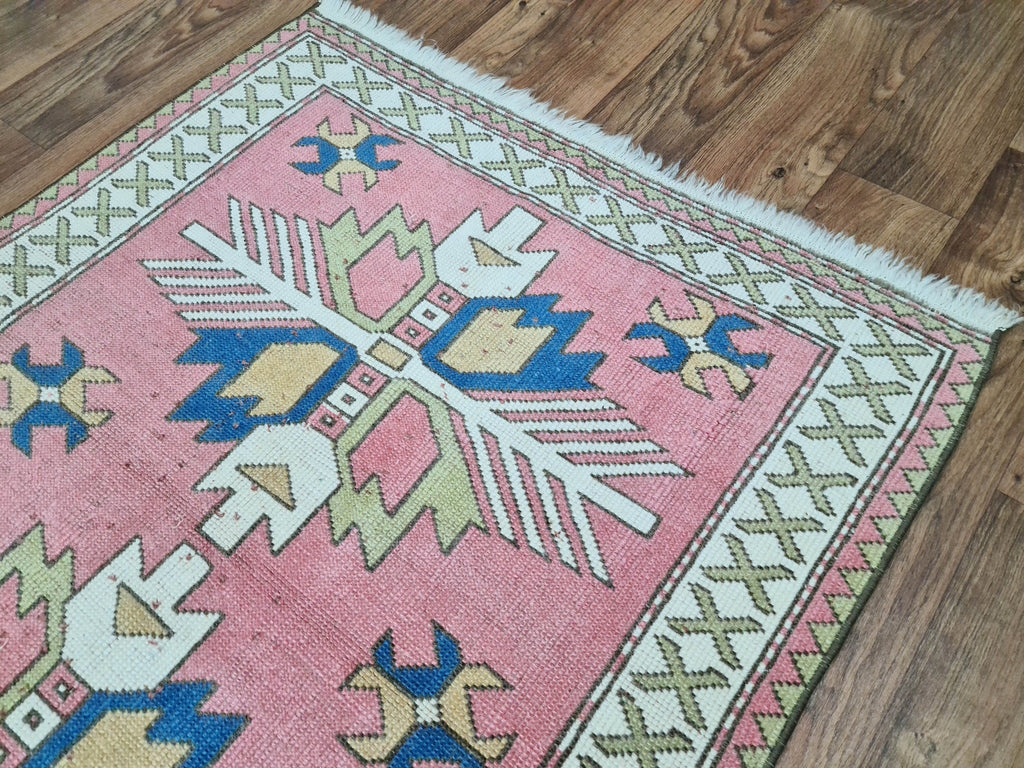 Oushak Rug: 4x4.5 Hand-Knotted Turkish Wool Carpet