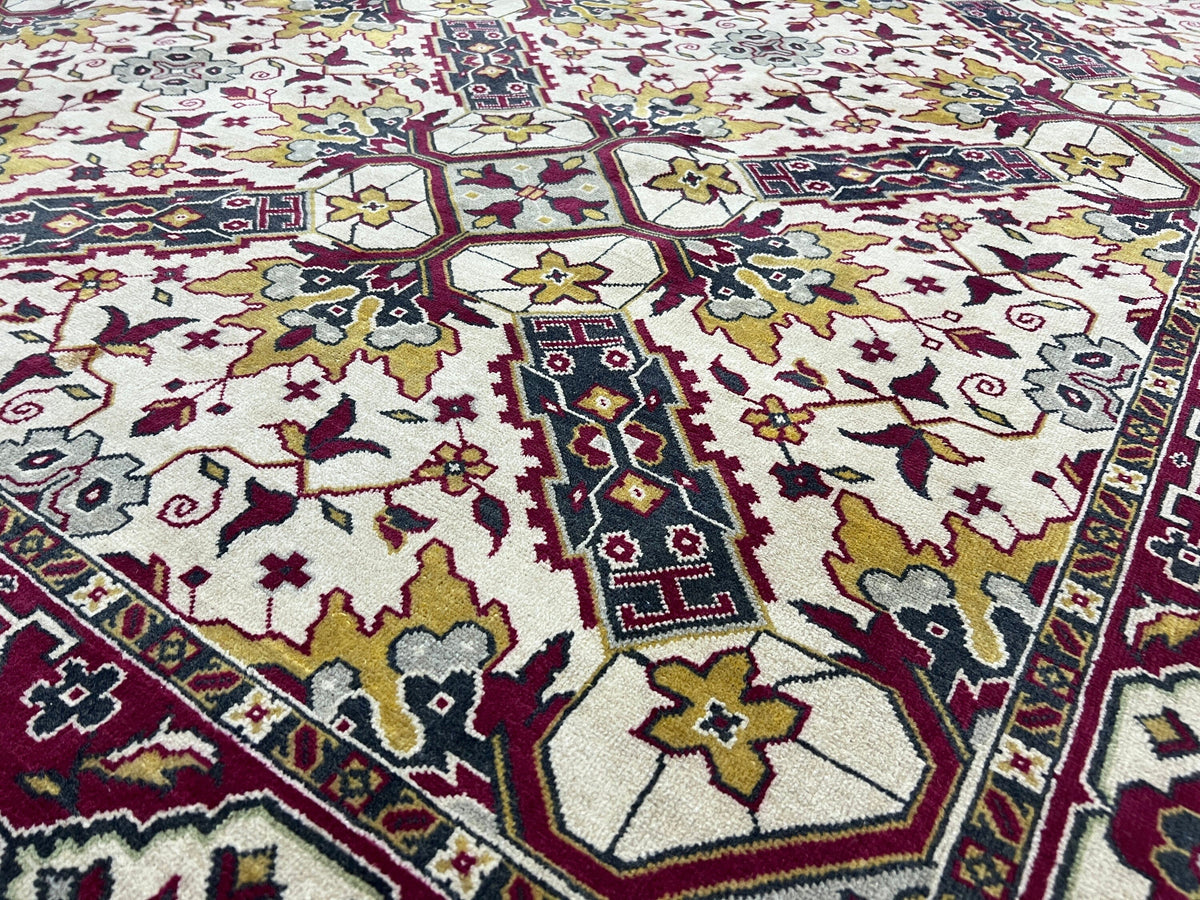 9x12 Colorful Vintage area Rug Hand Knotted Traditional Anatolian Carpet