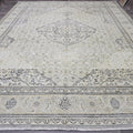 10x12 Vintage Oushak Wool Rug, Distressed Turkish Area Rug