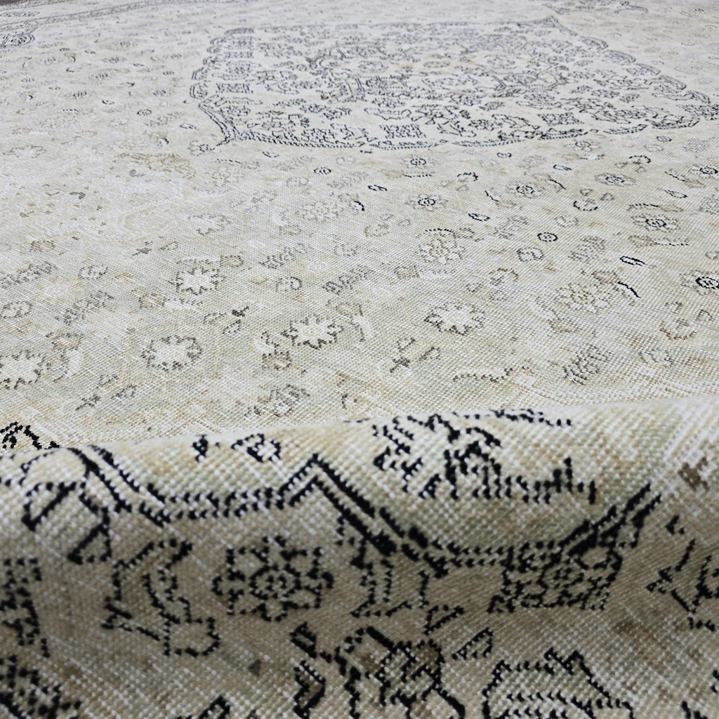 Oushak Wool Rug 10x12, Distressed Turkish Area Rug, Hand Knotted High Quality Neutral Area Rug, Rug for Livingroom and Bedroom