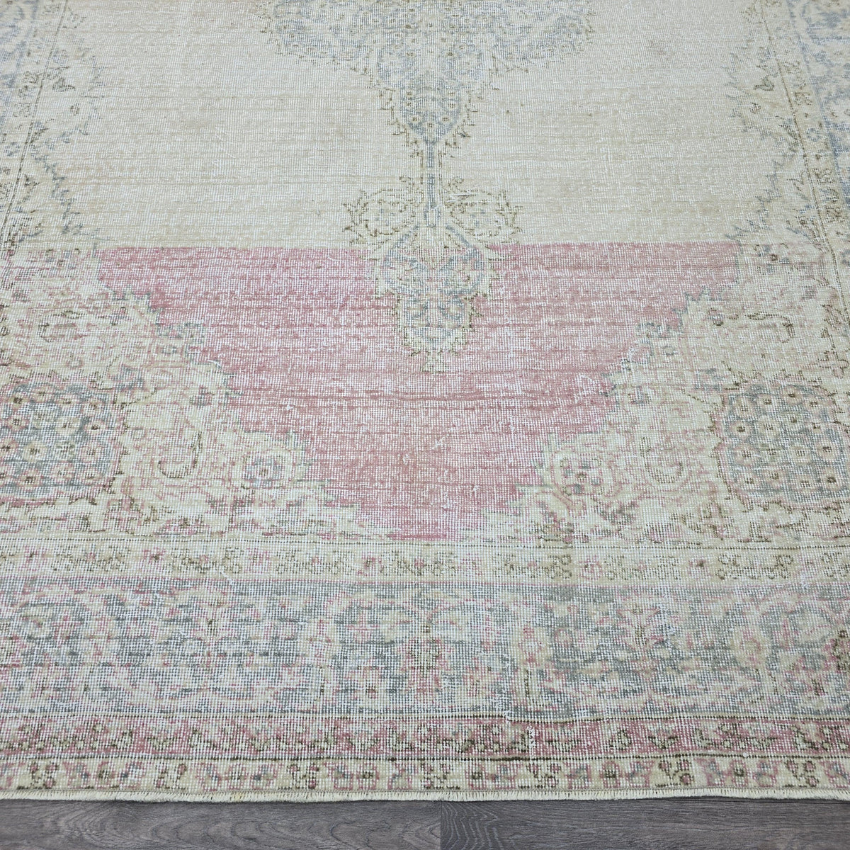 Antique Oushak Rug 7x10 Turkish Rug Handmade Wool Carpet Neutral Muted Area Rug For Living Room Bedroom Boho Home Decor