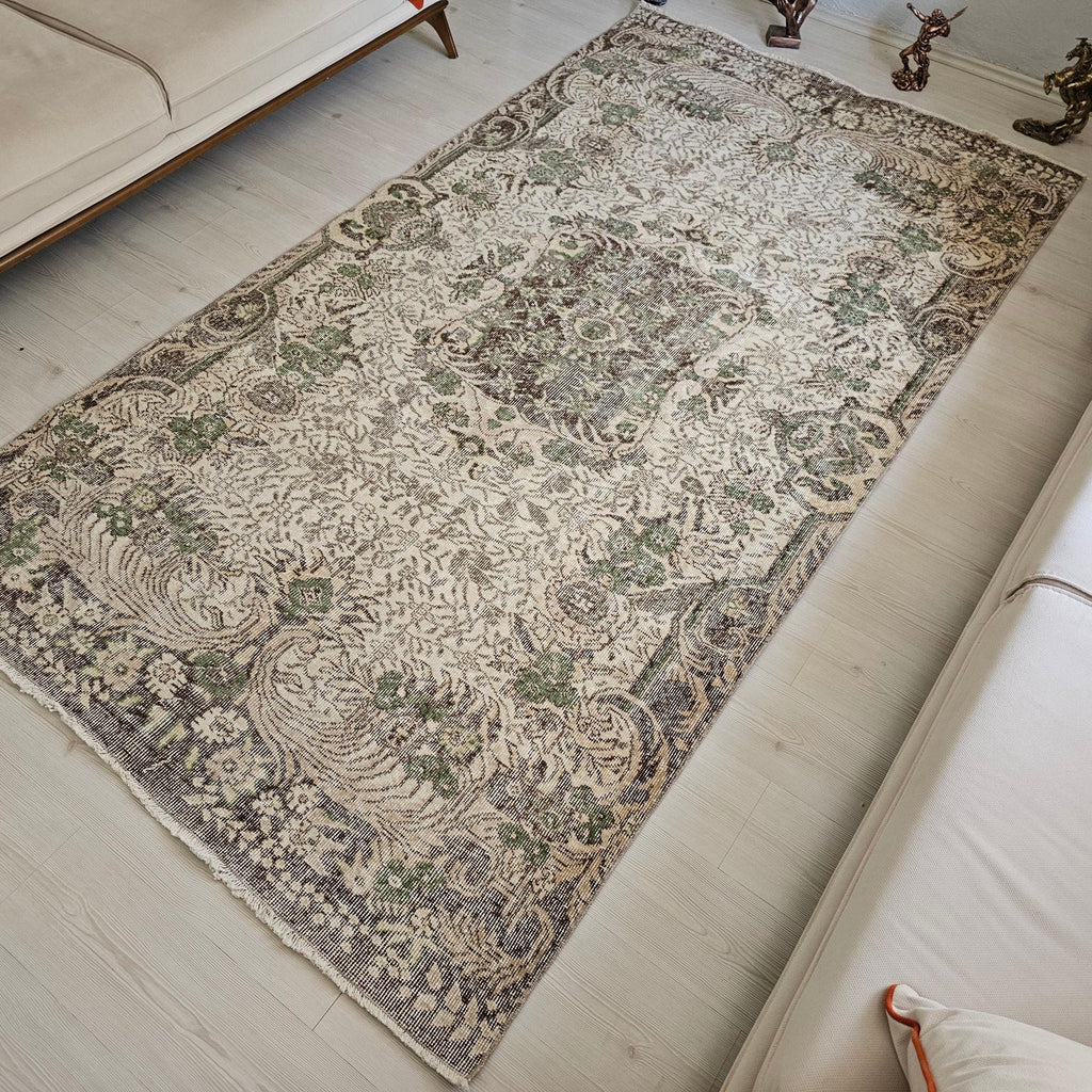 5x10 Turkish Area Rug - Vintage Oushak Rug - High Quality Wool Oriental Carpet - Authentic Anatolian rug //5.20x9.70 feet