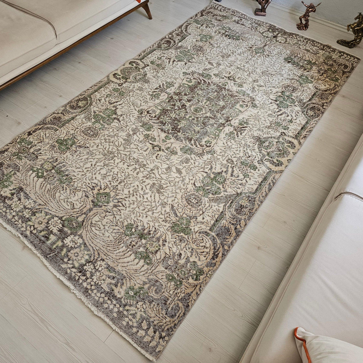 5x10 Turkish Area Rug - Vintage Oushak Rug - High Quality Wool Oriental Carpet - Authentic Anatolian rug //5.20x9.70 feet