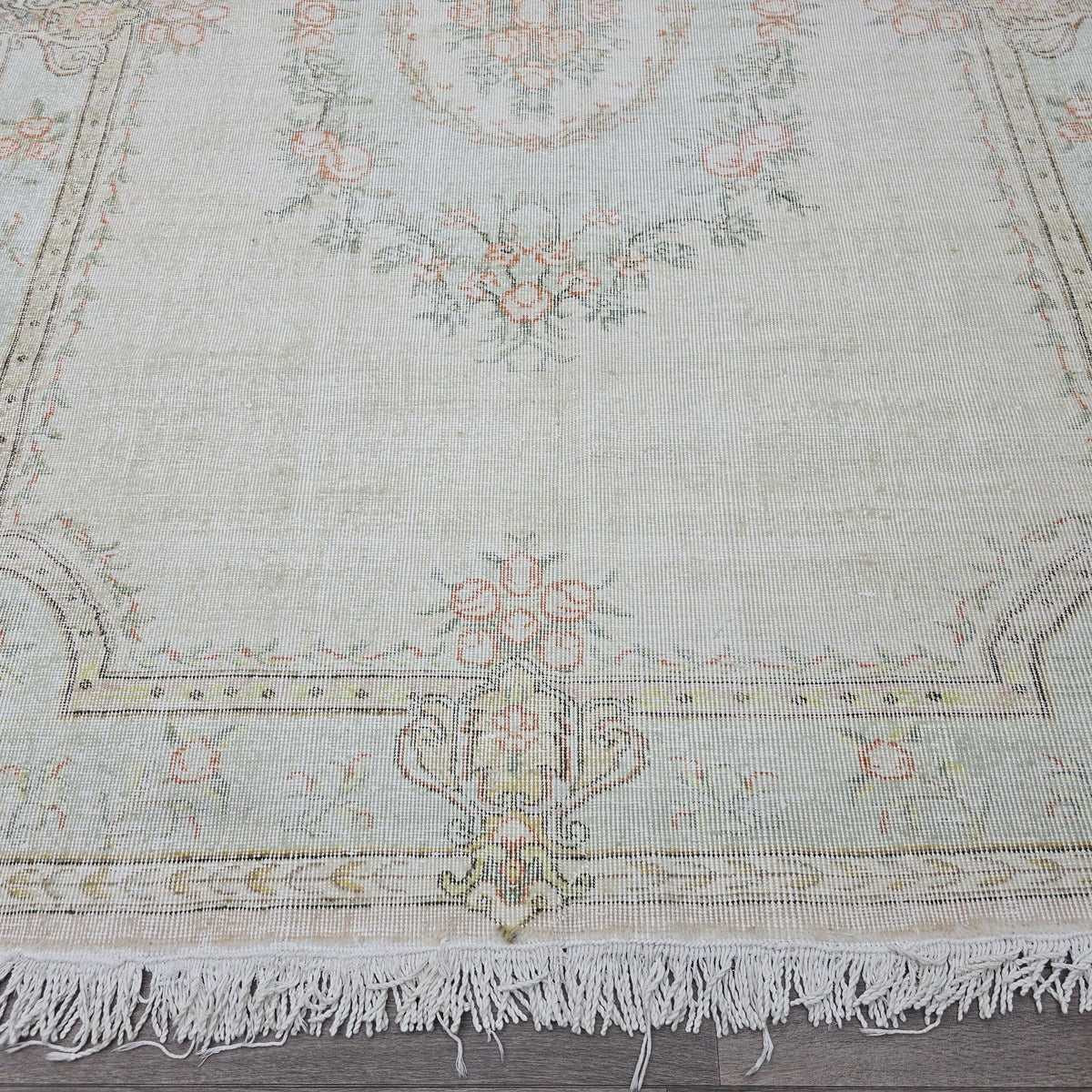 Vintage Handmade Wool Oushak Rug | 6x9 Turkish Boho Decor