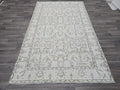 5x9 Vintage Turkish Wool Rug: Hand Knotted Oushak Isparta