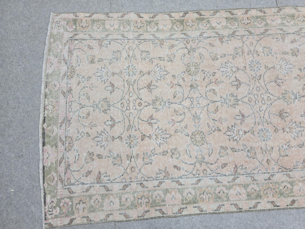 3x11 Vintage Oushak Runner Rug – Handmade Wool, Faded Turkish Style