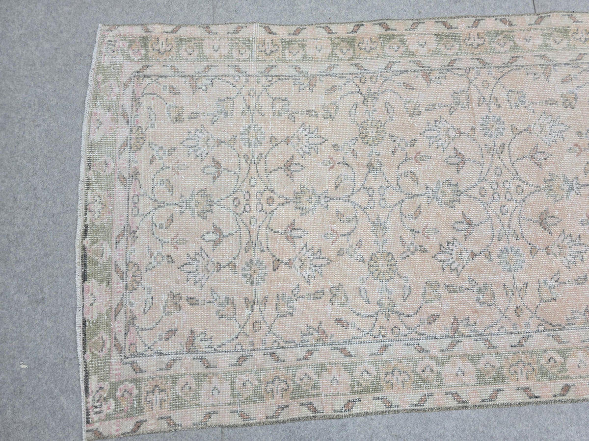 3x11 Vintage Oushak Runner Rug – Handmade Wool, Faded Turkish Style