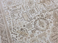 10x12 Vintage Handwoven Wool Rug: Neutral Beige Anatolian Heriz Style, 9'6" x 12'1"