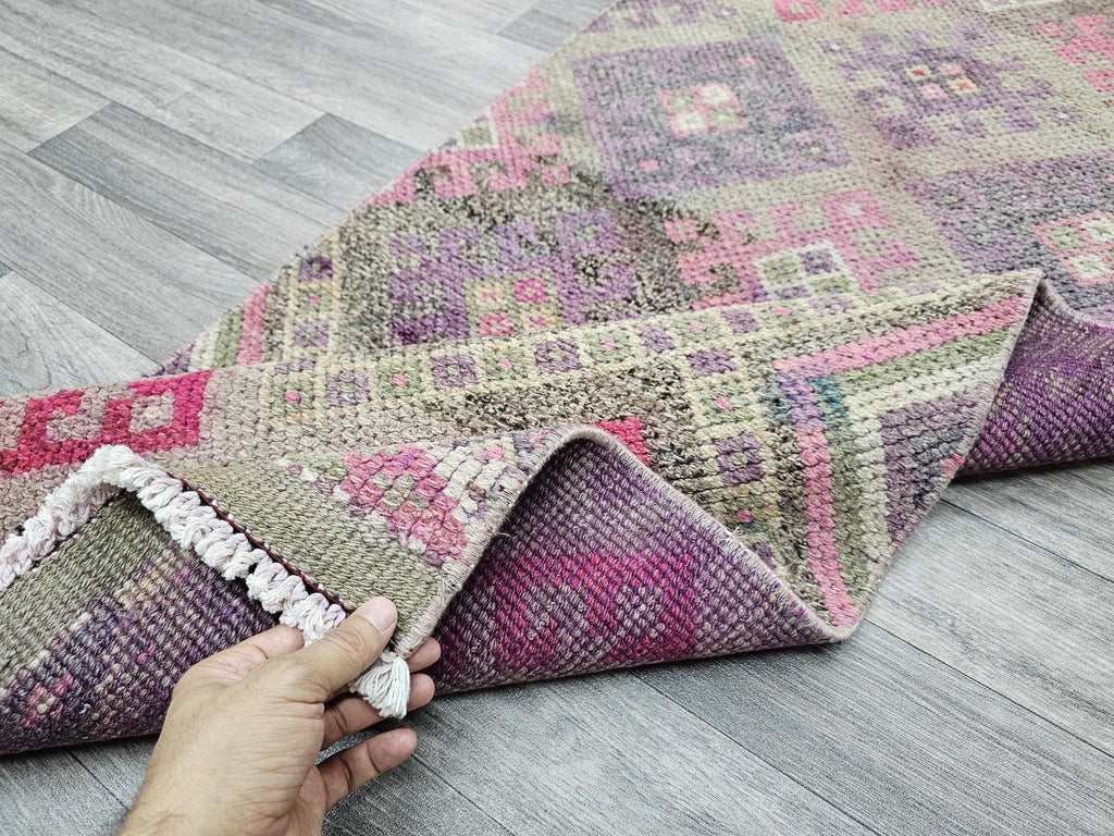 2.25x11 feet Vintage Handmade wool herki Runner traditional