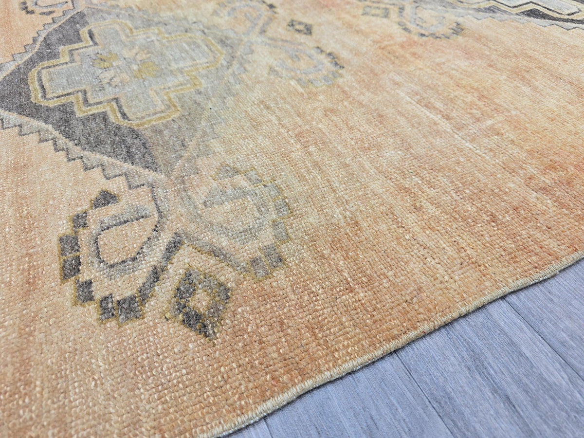 Hand Knotted Wool Vintage Turkish Runner Rug (3.3x14 feet)