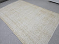 6x10 Vintage Turkish Oushak Rug: Hand-Knotted Wool, Neutral Beige