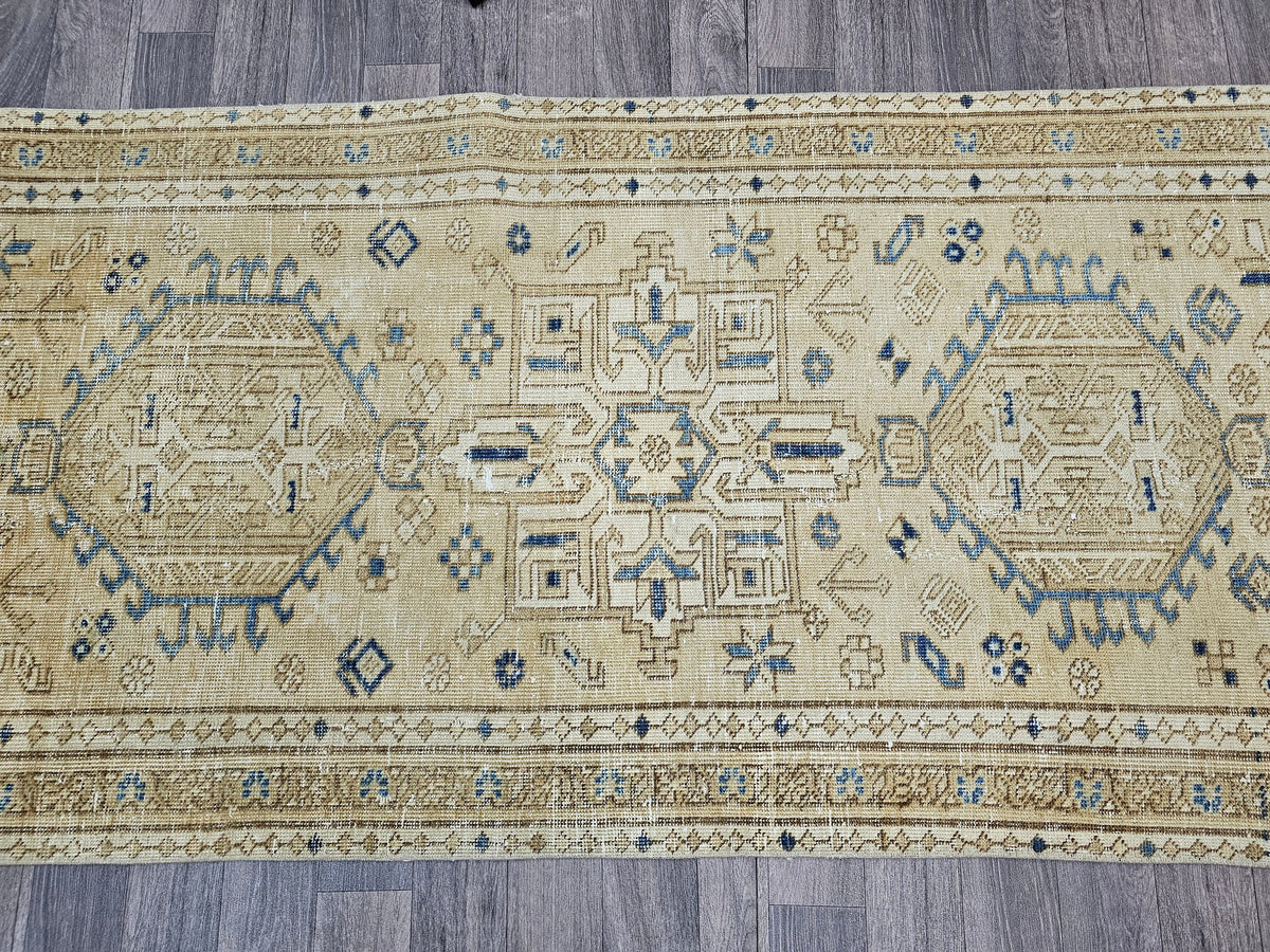 3x12 Vintage Oushak Runner : Hand Knotted Wool Runner - Turkish runner for hallway and kitchen