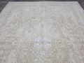 9x12 Vintage Turkish Oushak Rug | 9.45x12.25 ft | Neutral Beige Large Area Rug | Handwoven Anatolian Carpet