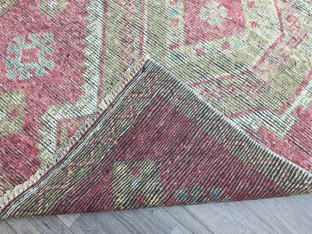 Handknotted Turkish Oushak Runner: 4x11 Wool Hallway Rug