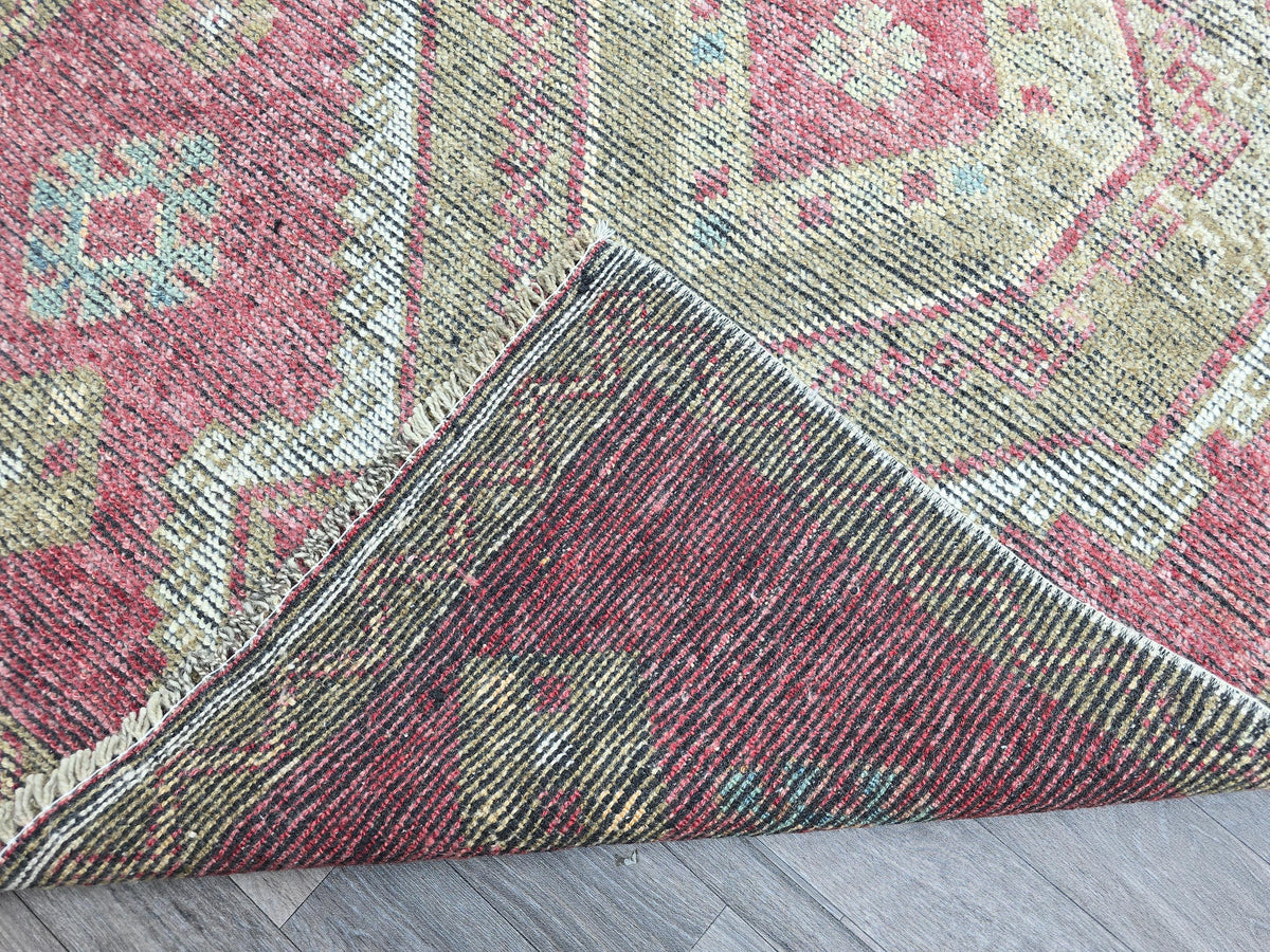Handknotted Turkish Oushak Runner: 4x11 Wool Hallway Rug