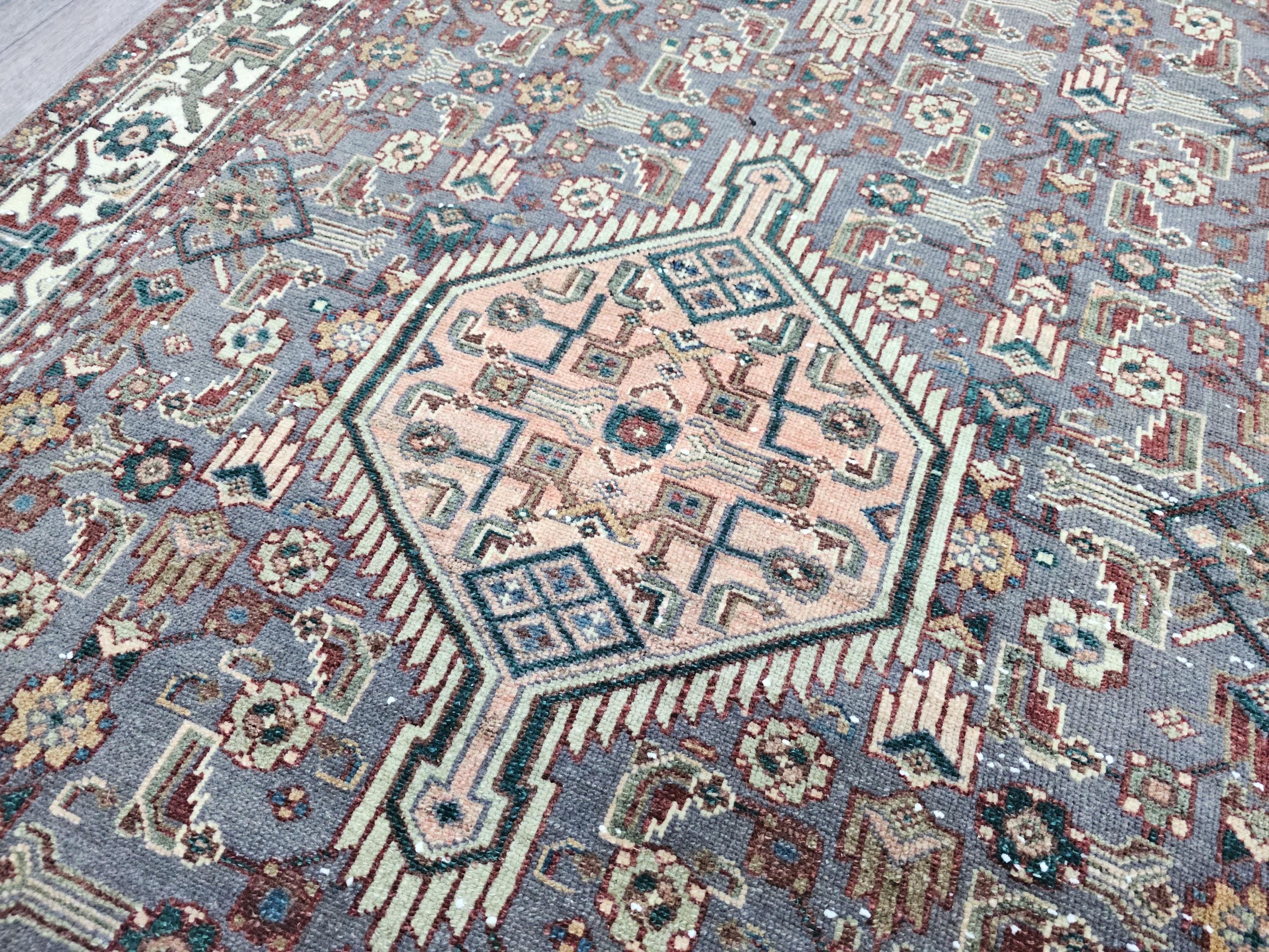 4x11 Classic Vintage Wool Runner Rug Geometric Design Hand Knotted