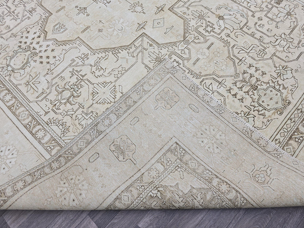 10x12 Oushak Area Rug Hand Knotted Wool Turkish Area Rug Geometric Design Authentic