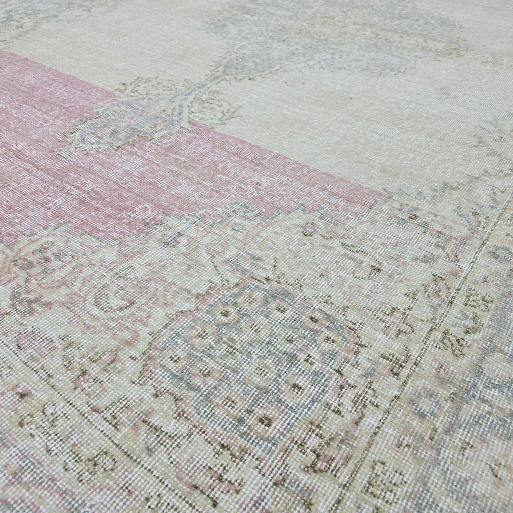 Antique Oushak Rug 7x10 Turkish Rug Handmade Wool Carpet Neutral Muted Area Rug For Living Room Bedroom Boho Home Decor