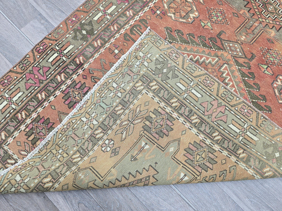 Vintage Turkish Runner Rug: Handknotted Anatolian Tribal Carpet