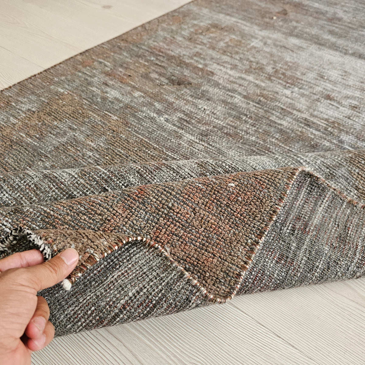 3x9 Gray Vintage Wool Runner - Hand Knotted Runner Rug //3.2x9 feet