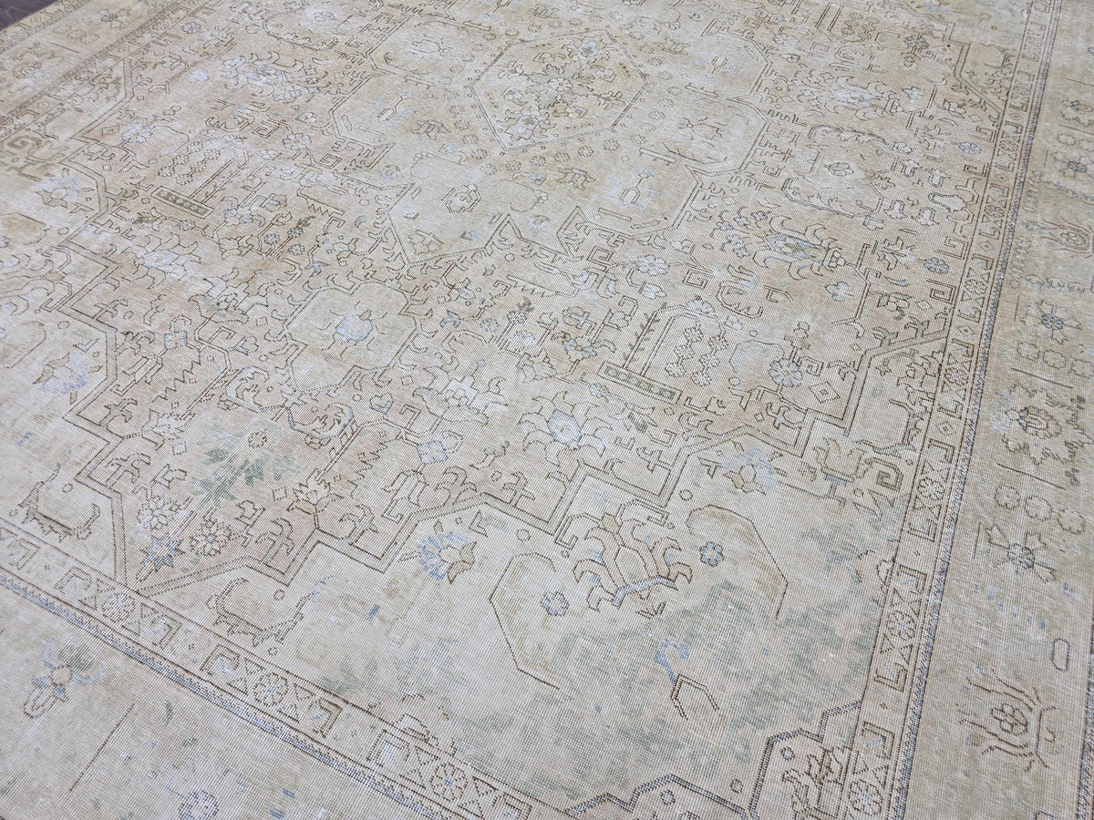 Large Anatolian Rug 10x12 Vintage Medallion Neutral Area Rug Living Room Decor