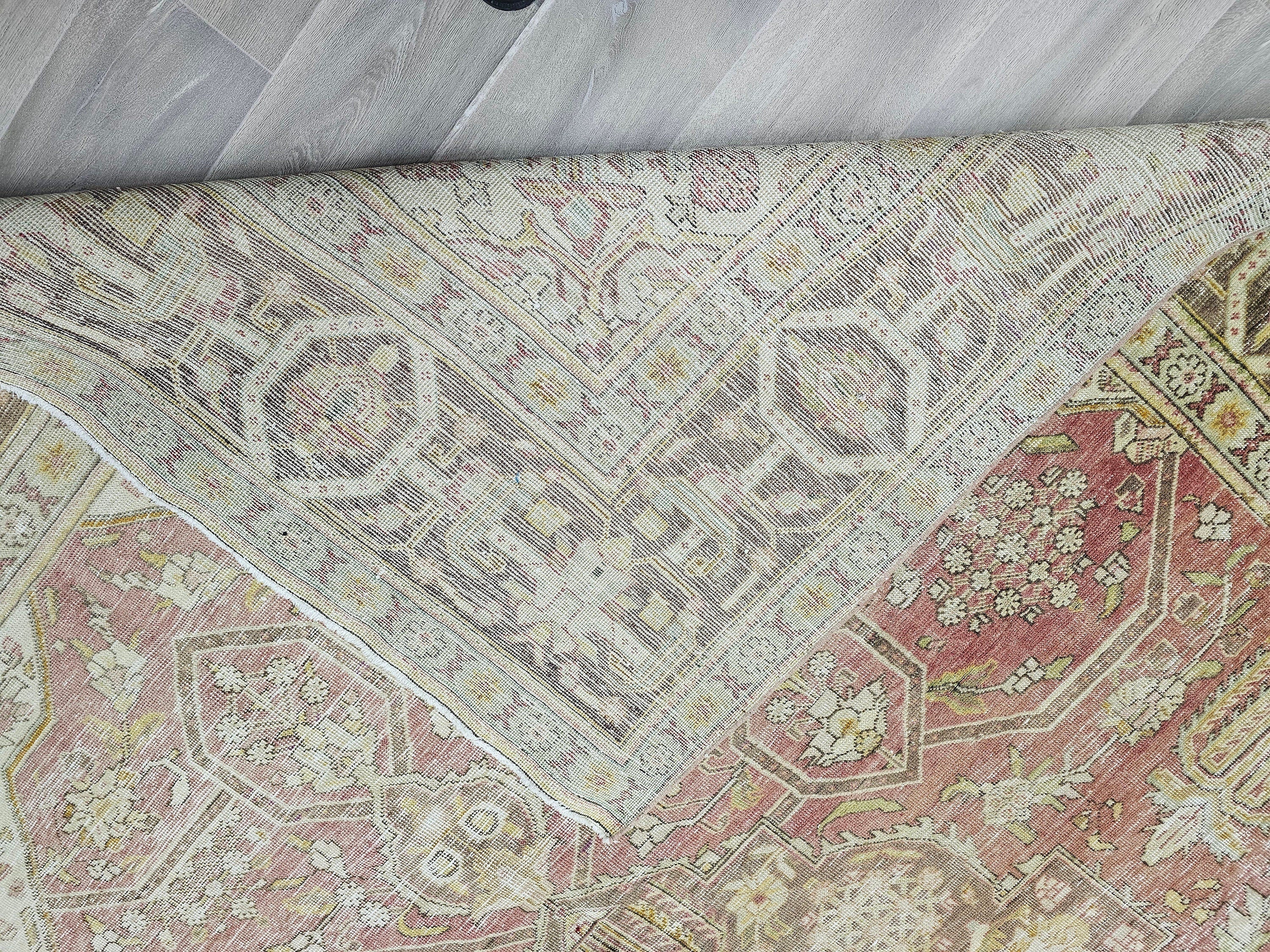 Heriz Rug 10x13 - Oversize Hand Knotted Muted Vintage Rug