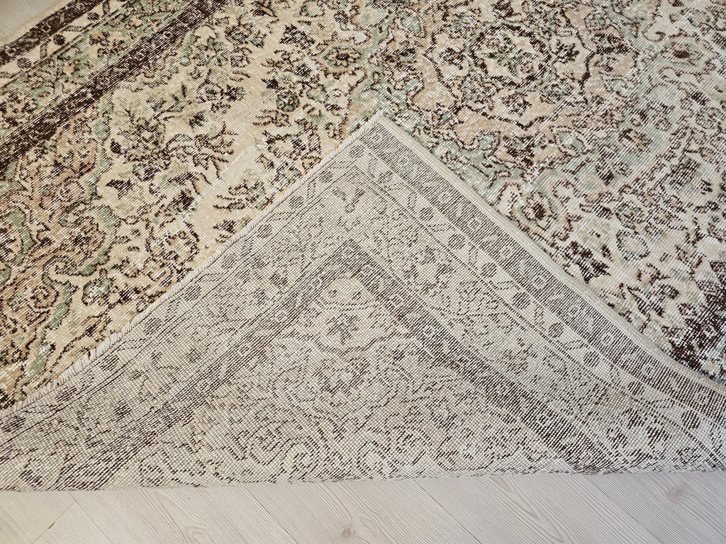 6x9 Vintage Turkish Rug for Bedroom - Handmade Wool Oushak Rug //5.90x9.60 feet