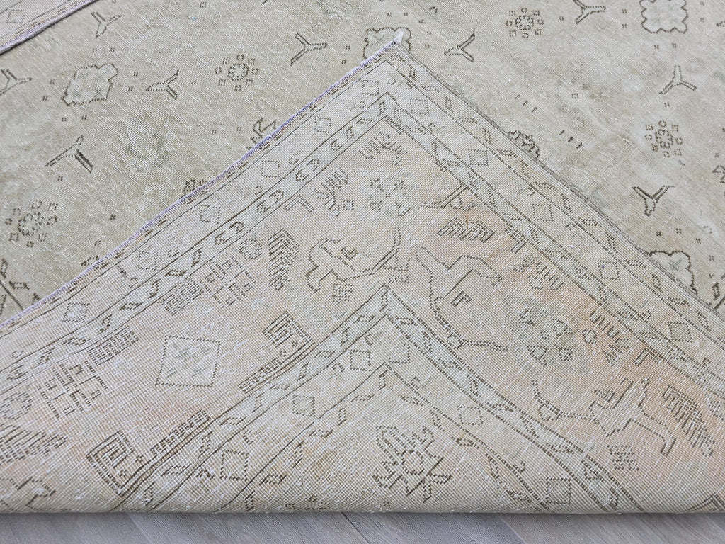 9x12 Antique Turkish Area Rug - Handmade Wool Oushak Rug /9.40x12.60 feet