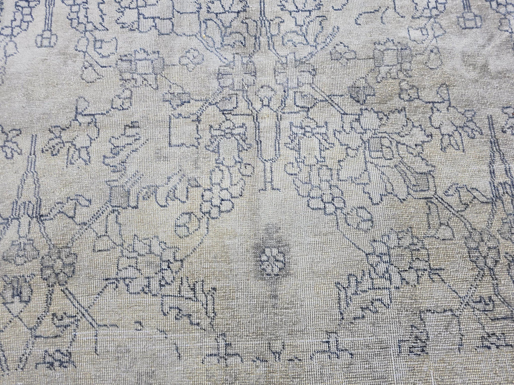9x12 Overdyed Turkish Rug Beige Gray Vintage Area Rug Handmade Wool Carpet for Living Room Bedroom