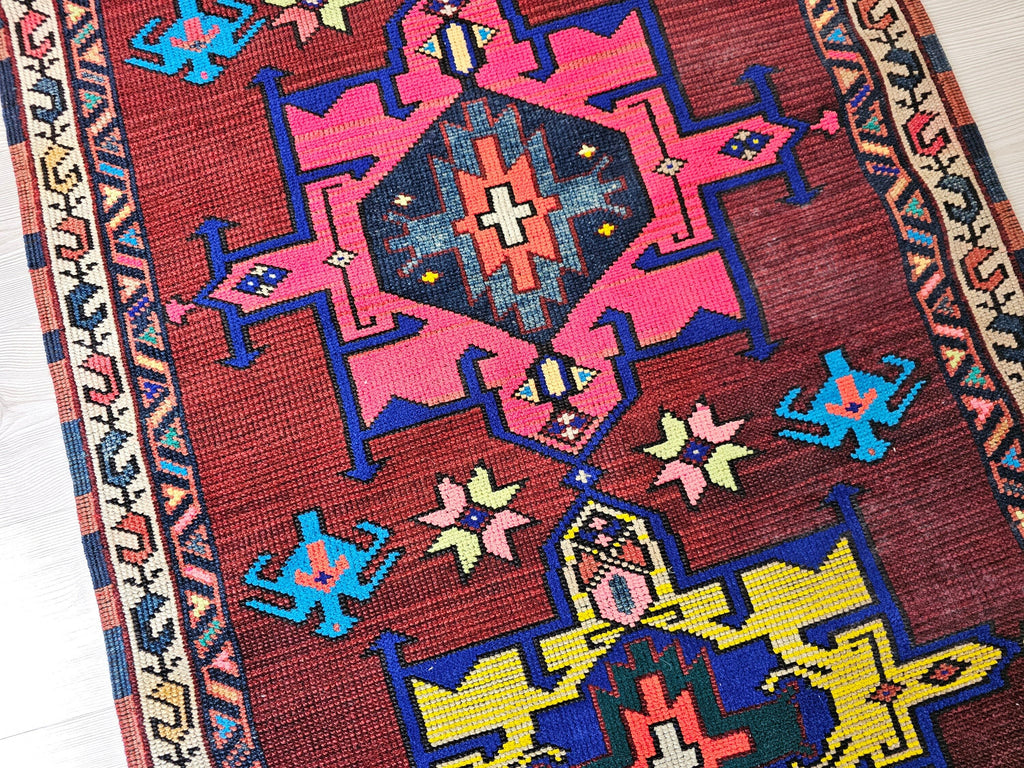 3x10 Wool Vintage  Turkish Runner Rug // 3,28x10 feet