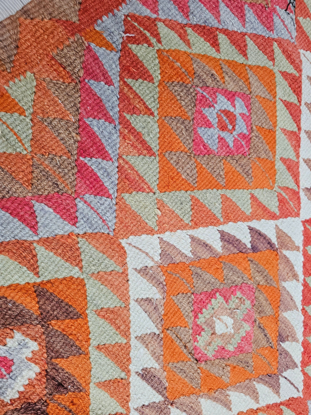 3x9 Turkish Runner: Hand Knotted Wool Oushak Runner Rug - Pastel Color Muted Runner rug - Geometric Coastal Decor (3x9 ft)