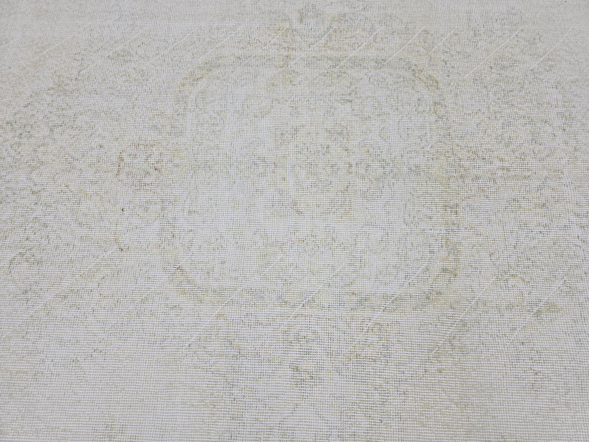 6x10 Vintage Turkish Oushak Rug: Hand-Knotted Wool, Neutral Beige