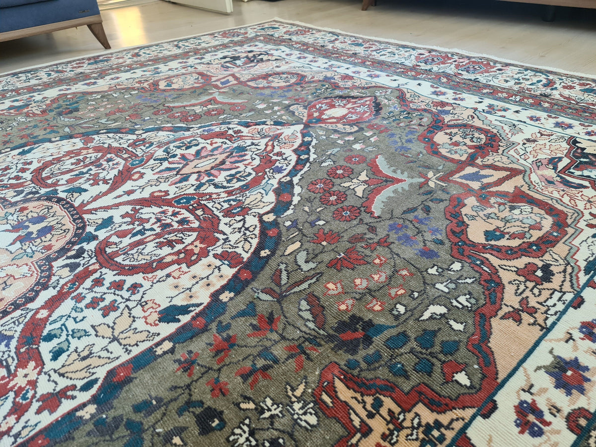 Oversize Hand-Knotted Wool Rug: Anatolian Design Oriental Carpet
