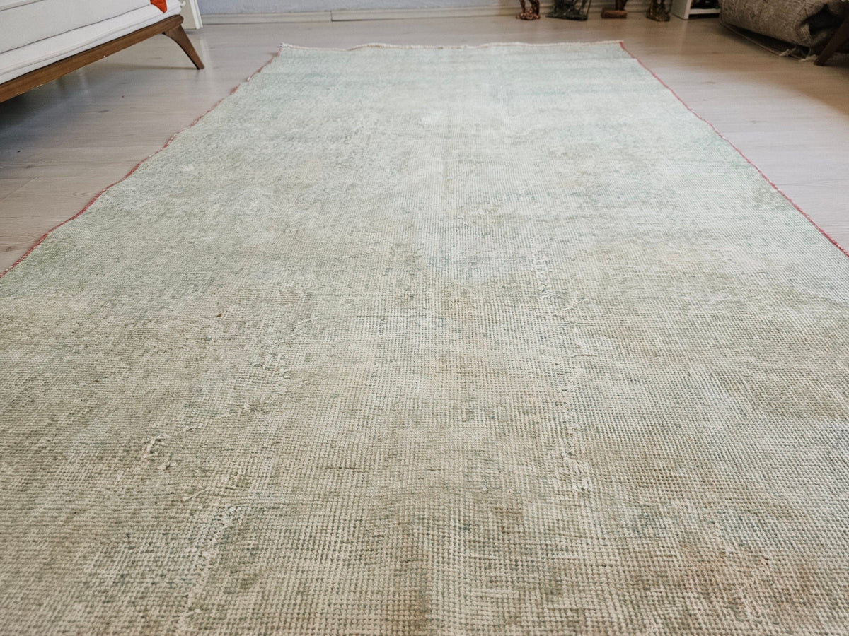 4x7 Vintage Turkish Green Rug