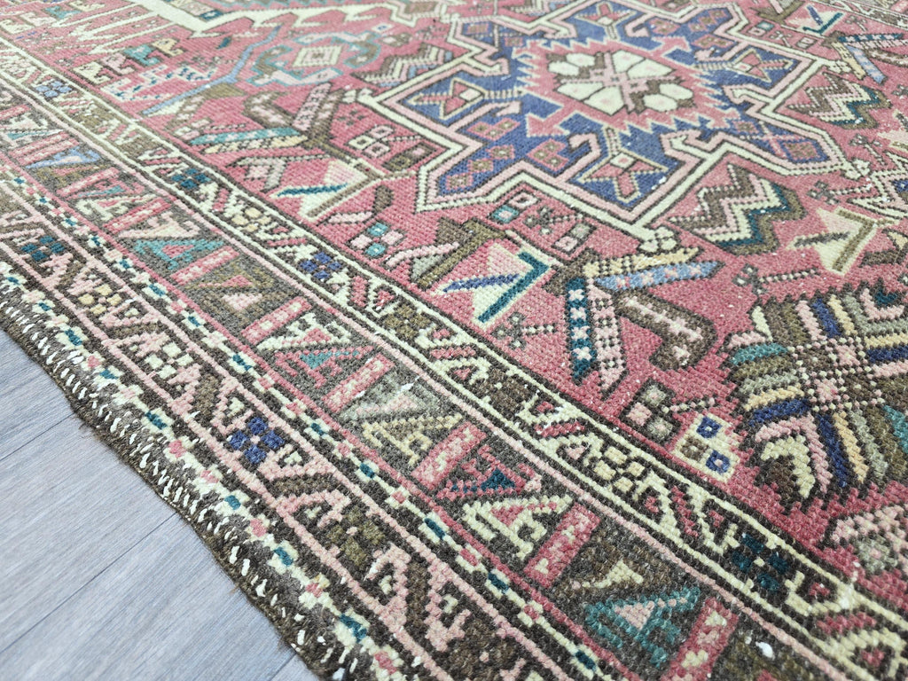 Vintage Oushak Wool Runner Rug: Hand-Knotted Turkish Hallway Carpet (3.85x12.10 ft)