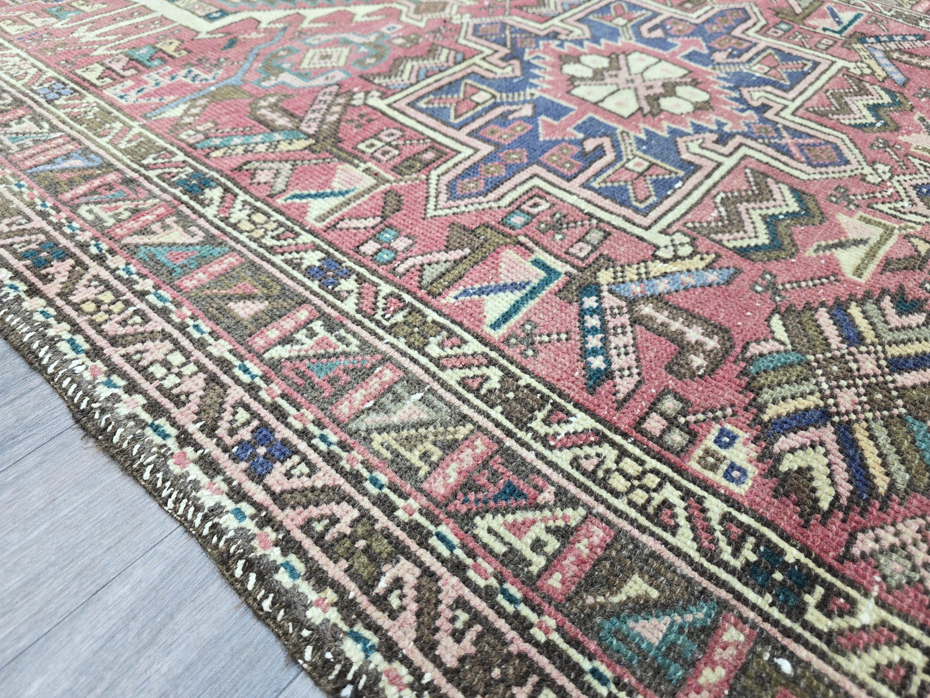 Vintage Oushak Wool Runner Rug: Hand-Knotted Turkish Hallway Carpet (3.85x12.10 ft)