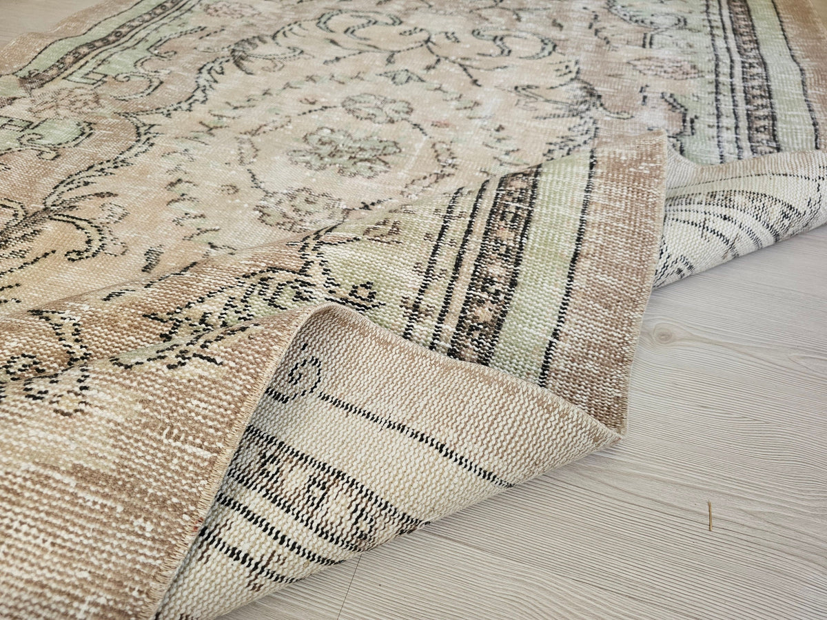 5x9 Handmade Traditional Wool Turkish Area Rug, Authentic Rug for Under Bedroom //4.85x8.75 feet