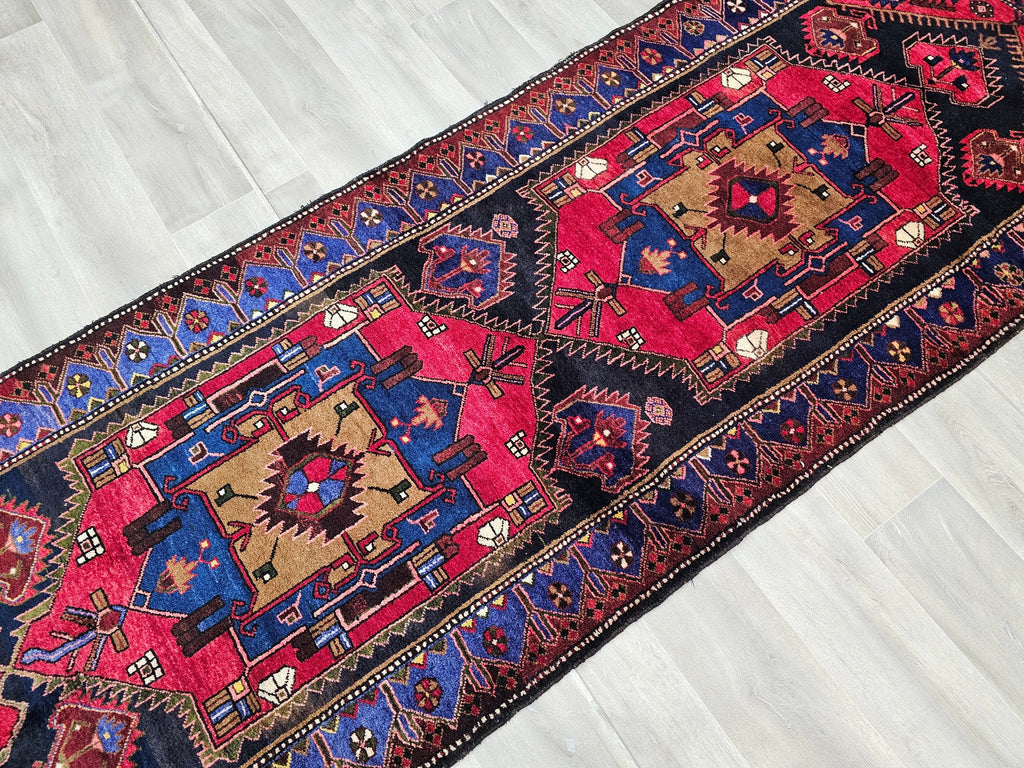 3.50x10 feet Hand Knotted Wool Antique Anatolian Runner Rug