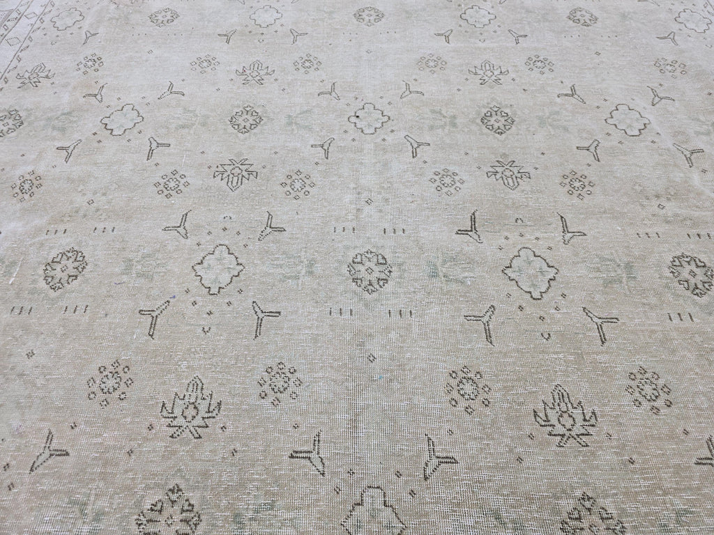 9x12 Antique Turkish Area Rug - Handmade Wool Oushak Rug /9.40x12.60 feet