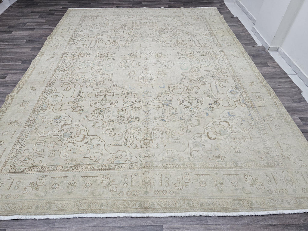 9x12 Antique Neutral Wool Rug