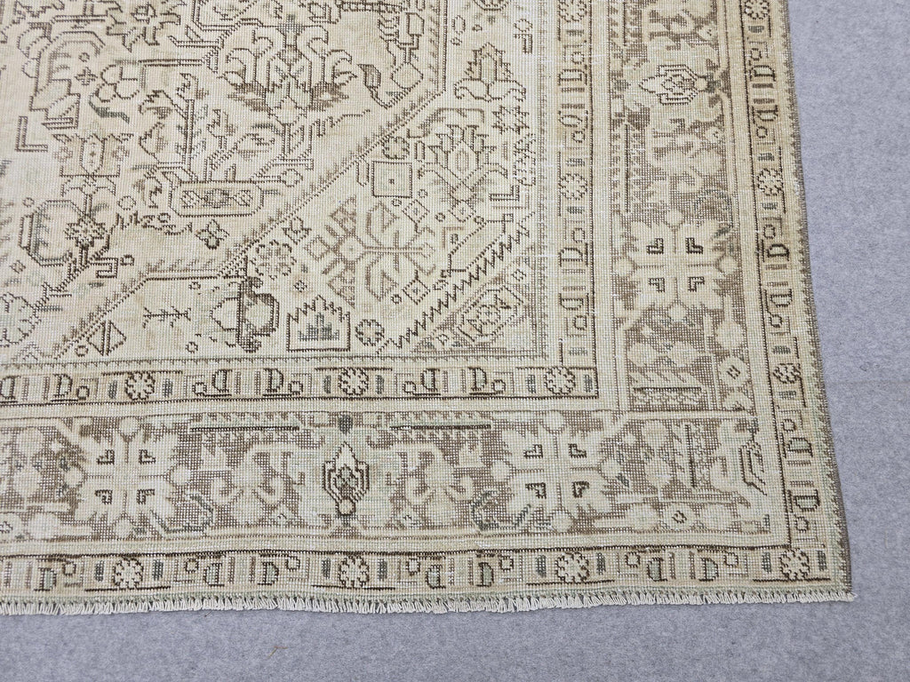 8x11 ft Vintage Turkish Oushak Rug: Hand-Knotted Wool & Cotton Area Carpet