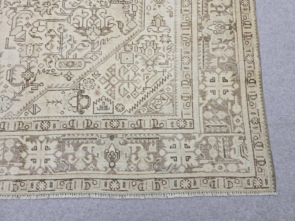 8x11 ft Vintage Turkish Oushak Rug: Hand-Knotted Wool & Cotton Area Carpet