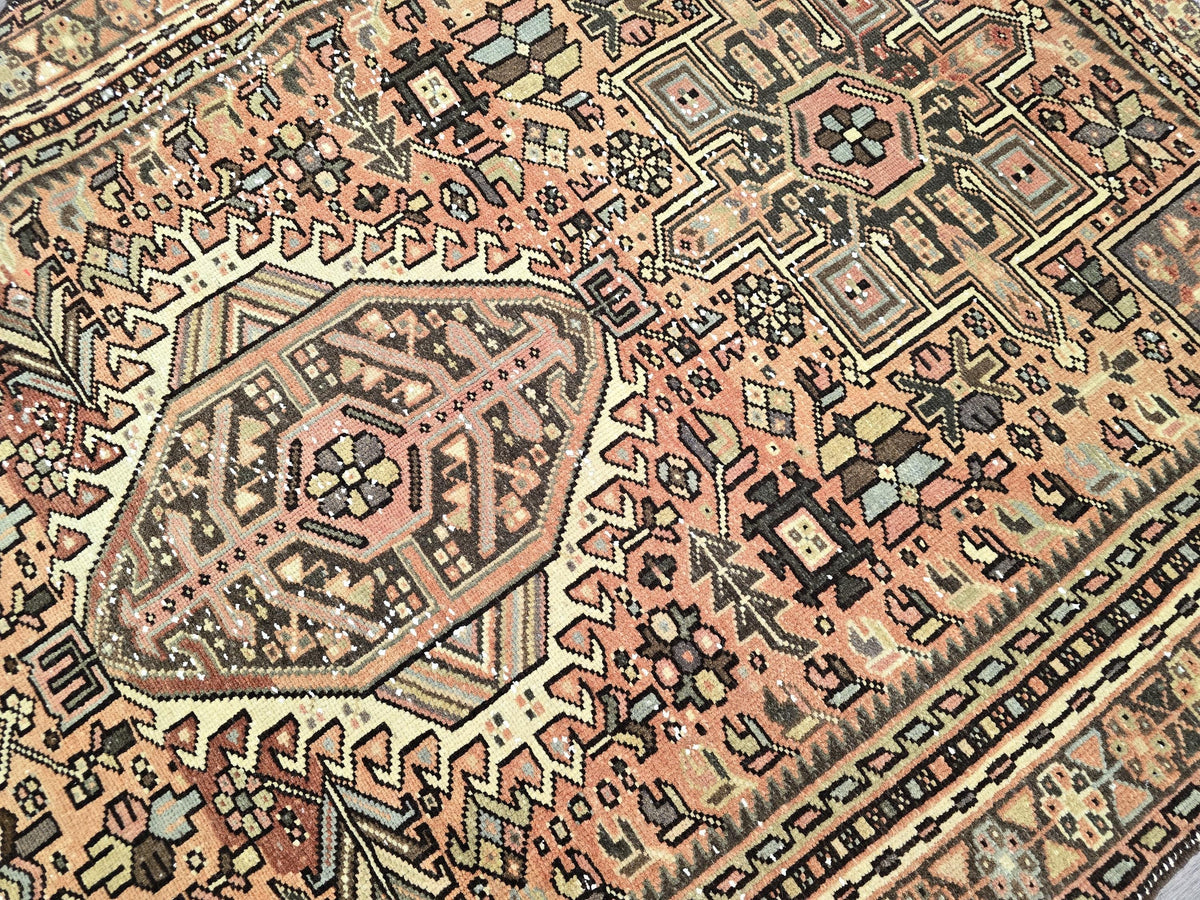 Antique Anatolian Heriz Runner Rug (3.7' x 12.5')