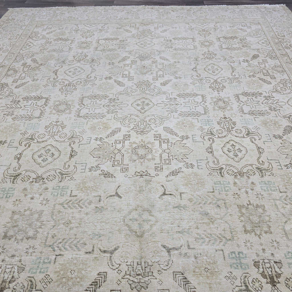 10x13 Neutral HandKnotted Wool Oushak Area Rug // 9.50x12.60 feet