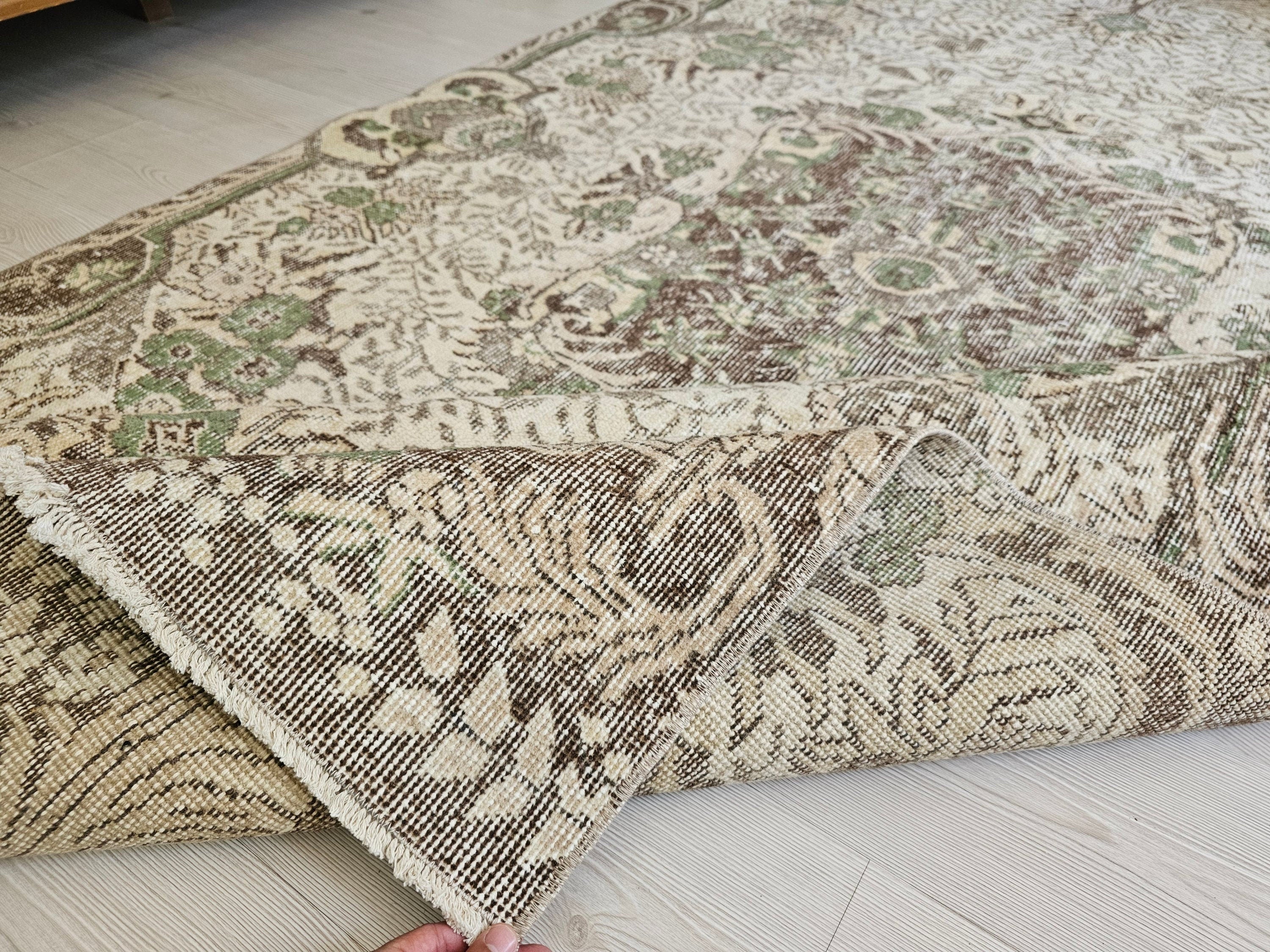 5x10 Turkish Area Rug - Vintage Oushak Rug - High Quality Wool Oriental Carpet - Authentic Anatolian rug //5.20x9.70 feet