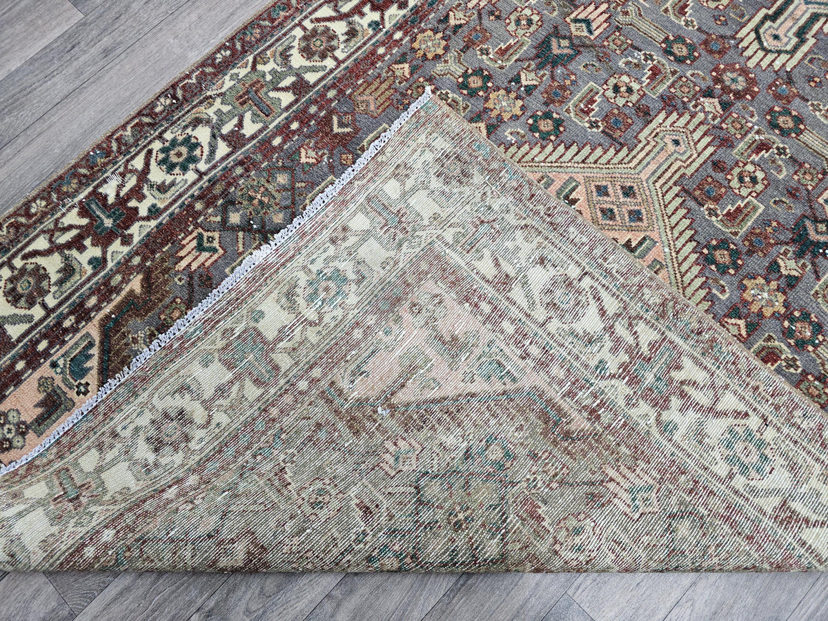 4x11 Classic Vintage Wool Runner Rug Geometric Design Hand Knotted