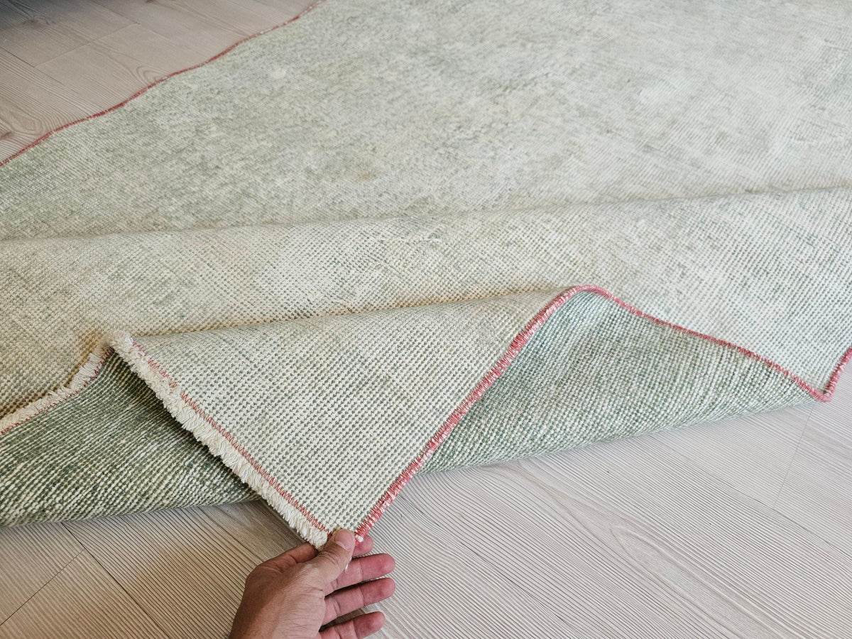 4x7 Vintage Turkish Green Rug