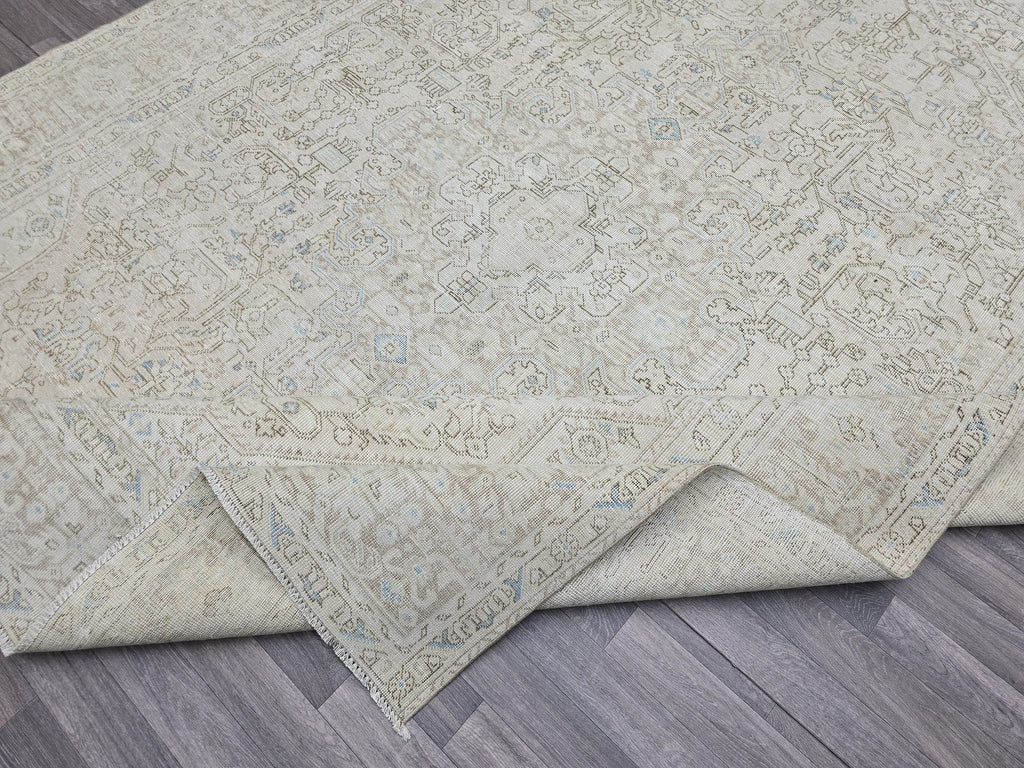 Turkish 9x12 Rug: Hand Knotted Wool Oushak Area Rug, Neutral Area Rug, Muted Rug for Livingroom and bedroom, 9.3x12 feet