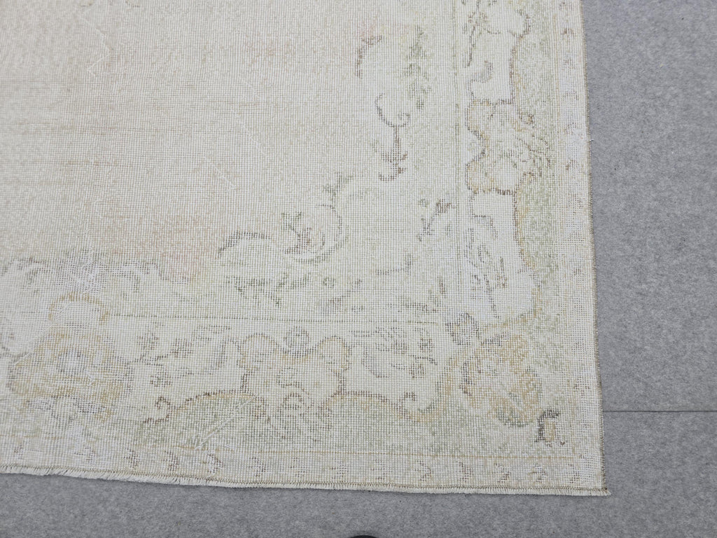 Vintage Anatolian Rug 6x10 Handwoven Cream Beige Neutral Oriental Wool Area Carpet 191x306 cm