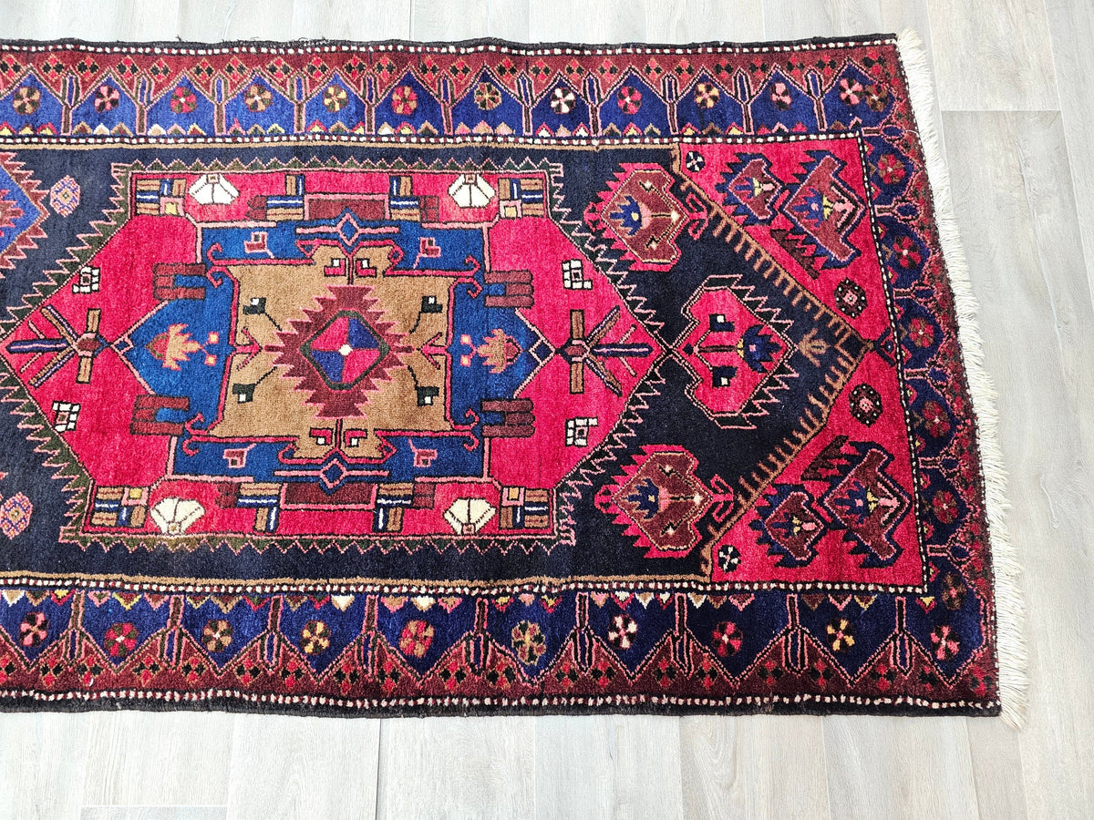 3.50x10 feet Hand Knotted Wool Antique Anatolian Runner Rug